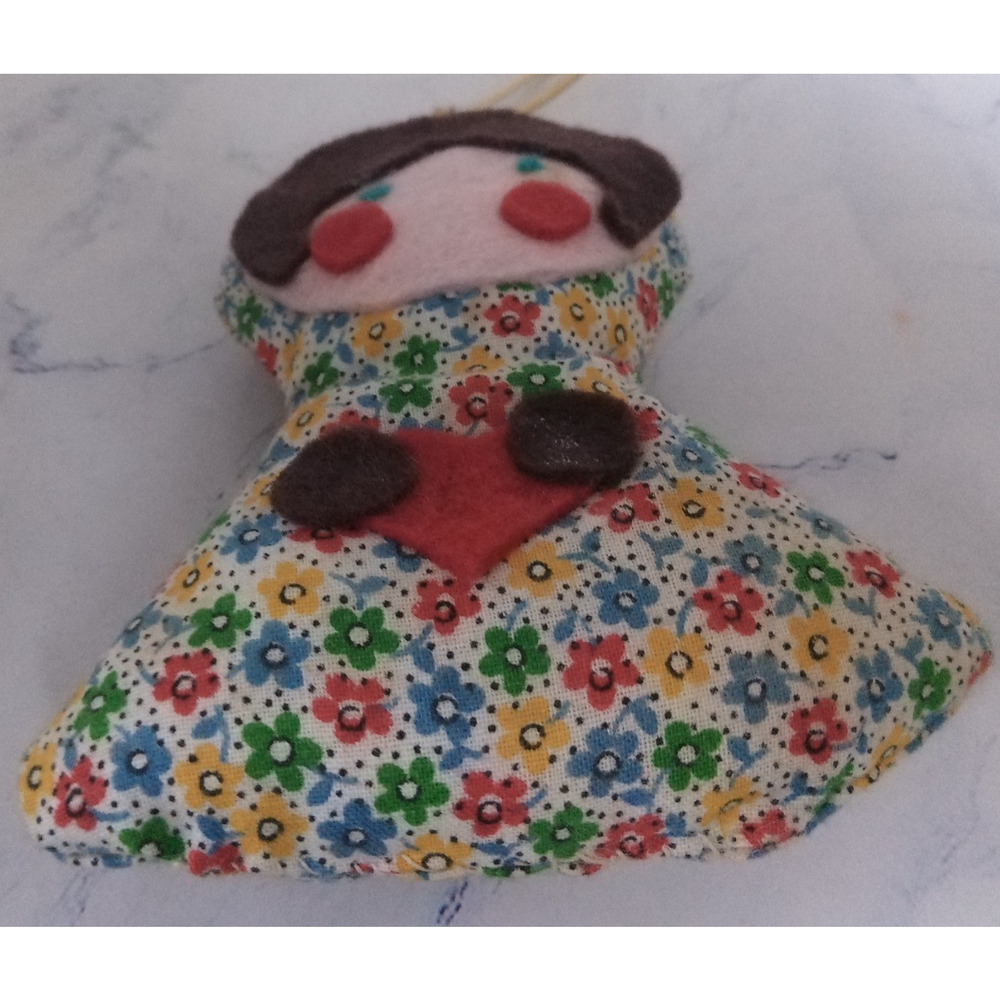 Handmade Vintage Cloth Plush Doll Christmas Ornament